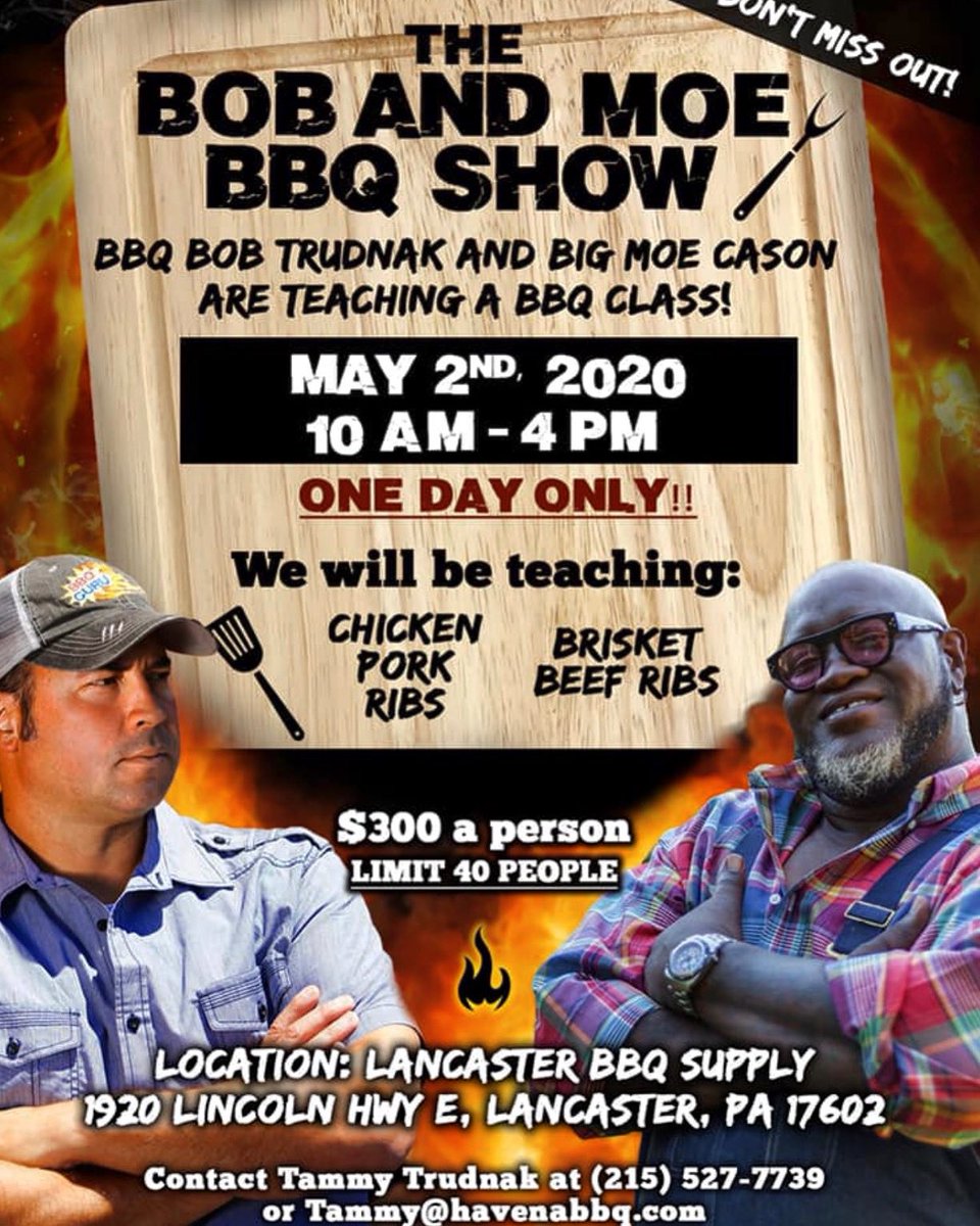 Moecasonbbq's tweet photo. We have another one set up out in PA! #bbq #bbqclass #bbqfamily https://t.co/DJLkFqSwr3