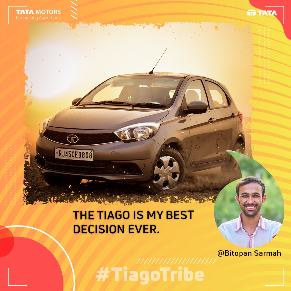 TataMotors's tweet photo. Bitopan Sarmah says how his Tiago never made him regret. #FeelsLikeFun https://t.co/MiaFmxOmiT
