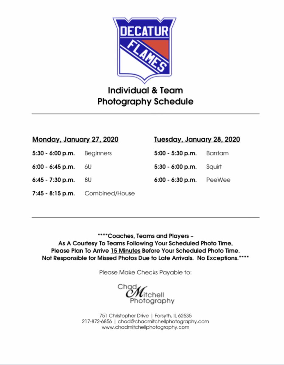 DecaturHockey's tweet image. Please see your team managers for order forms.