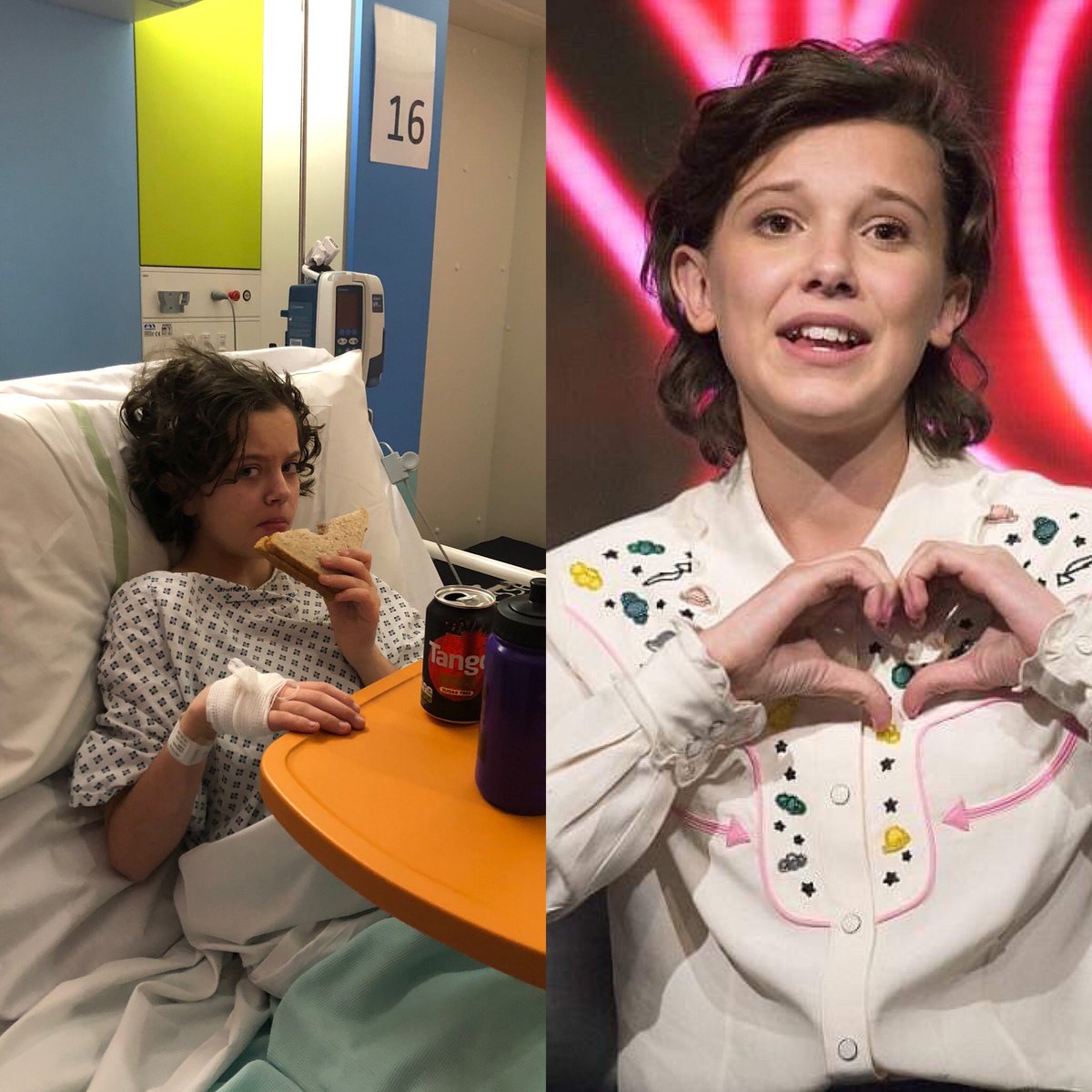 The Woldo is ready to go home when she’s eaten. Thank you <a href="/SheffChildrens/">Sheffield Children's</a> for looking after our daughter Jessie  &amp; thank you <a href="/Milliestopshate/">Millie Bobby Brown</a> for being an inspiration to her 💙💖