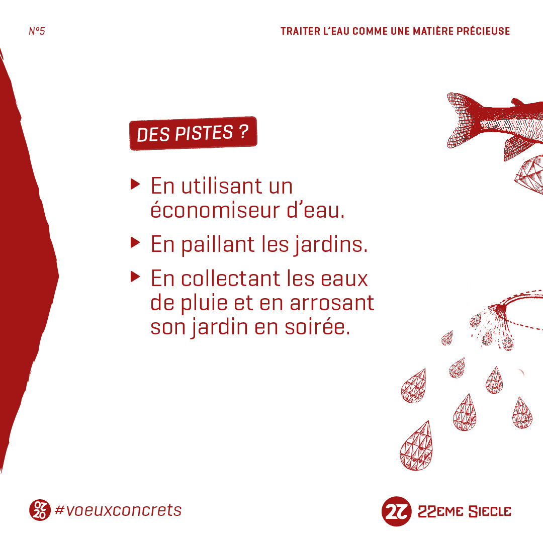 22emeSiecle's tweet photo. #Vœuxconcret N°5: TRAITER L'EAU COMME UNE MATIÈRE PRECIEUSE 💦💧🌊 Vous en pensez quoi ?

Pour 2020, 22EME SIECLE a conçu 20 #voeuxconcrets pour regarder le futur droit dans les yeux et pour construire le présent avec vous.

#eau #biencommun #voeux #voeux2020 #watff https://t.co/ynLdvxAsk7