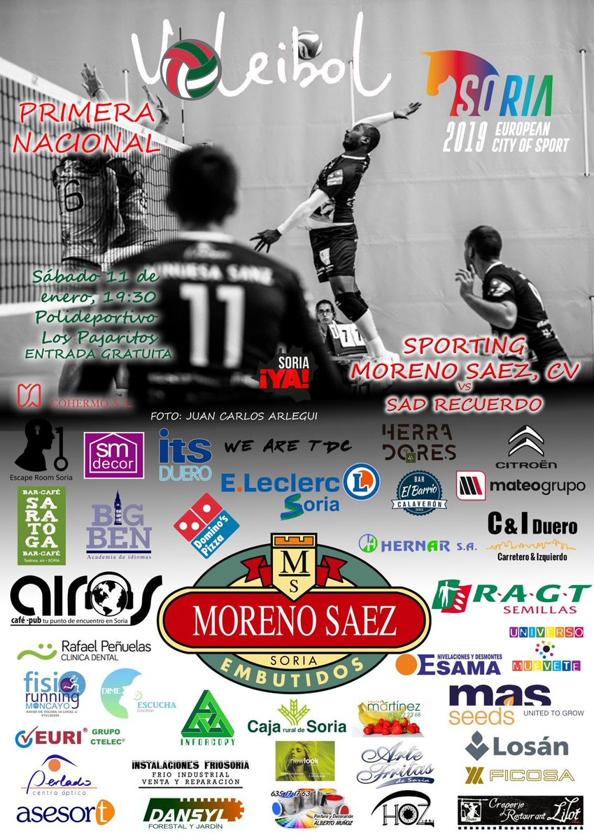 cdsanjosesoria's tweet photo. VOLEIBOL | 🗣 LA PREVIA

Y después de un buen partido de fútbol femenino toca animar a nuestros amigos del @sportingcvSoria 

🏐 S.A.D. Recuerdo
📅 Sábado 11 de Enero
⏰ 19:30 horas
🏟 Los Pajaritos

#VamosSporting #SportingSanJosé https://t.co/BQyGyG9uoA