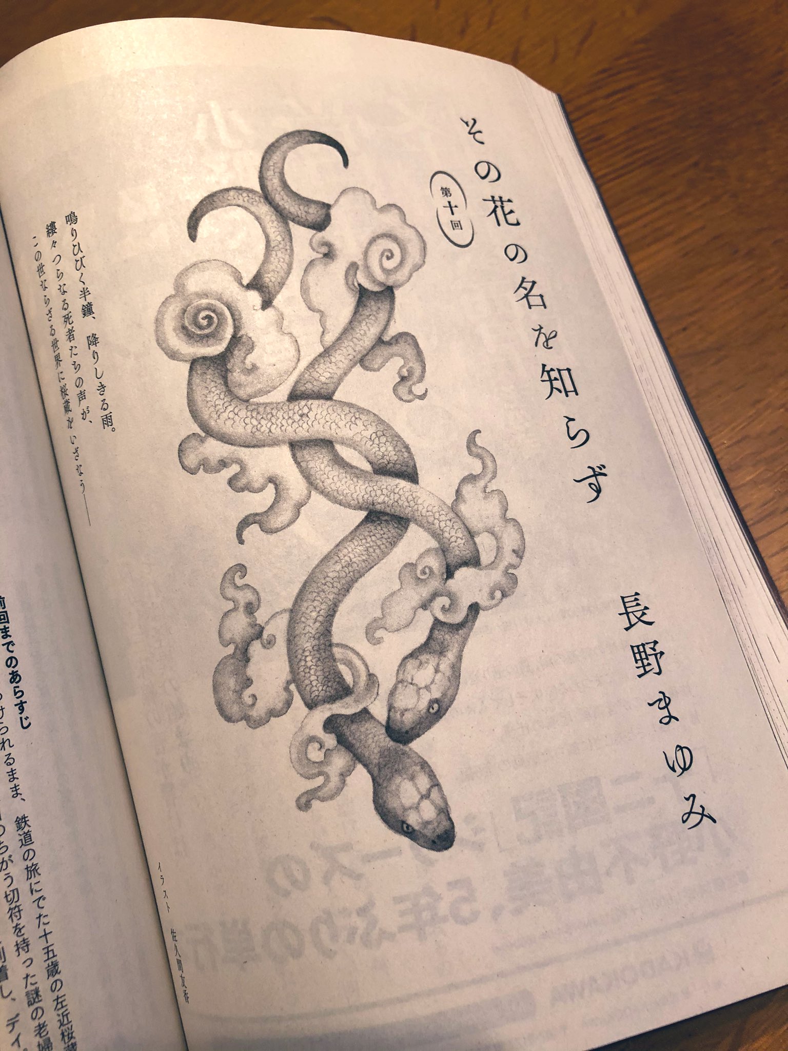 佐久間友香sakumayuka Ar Twitter 長野まゆみ先生の連載 その花の名を知らず 連載再開されました 掲載誌の小説野性時代は前号からデザインを一新 扉絵のデザインもがらりと新しくなりました 今回は絡み合う蛇のイラスト 長野まゆみ その花の名を知らず 佐久間友香sakumayuka Ar Twitter 長野まゆみ先生の連載 その花の名を知らず 連載再開されました 掲載誌の小説野性時代は前号からデザインを一新 扉絵のデザインもがらりと新しくなりました 今回は絡み合う蛇のイラスト 長野まゆみ その花の名を知らず