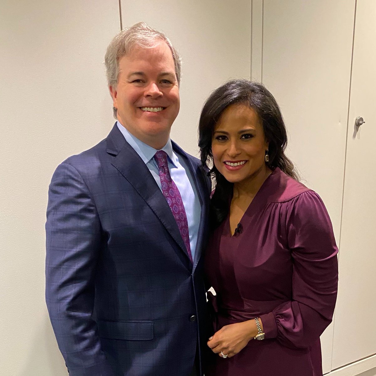 TODAYshow's tweet image. Kristen's husband, John, stopped by Studio 1A this morning to celebrate @kwelkernbc's first day as co-anchor on #WeekendTODAY!