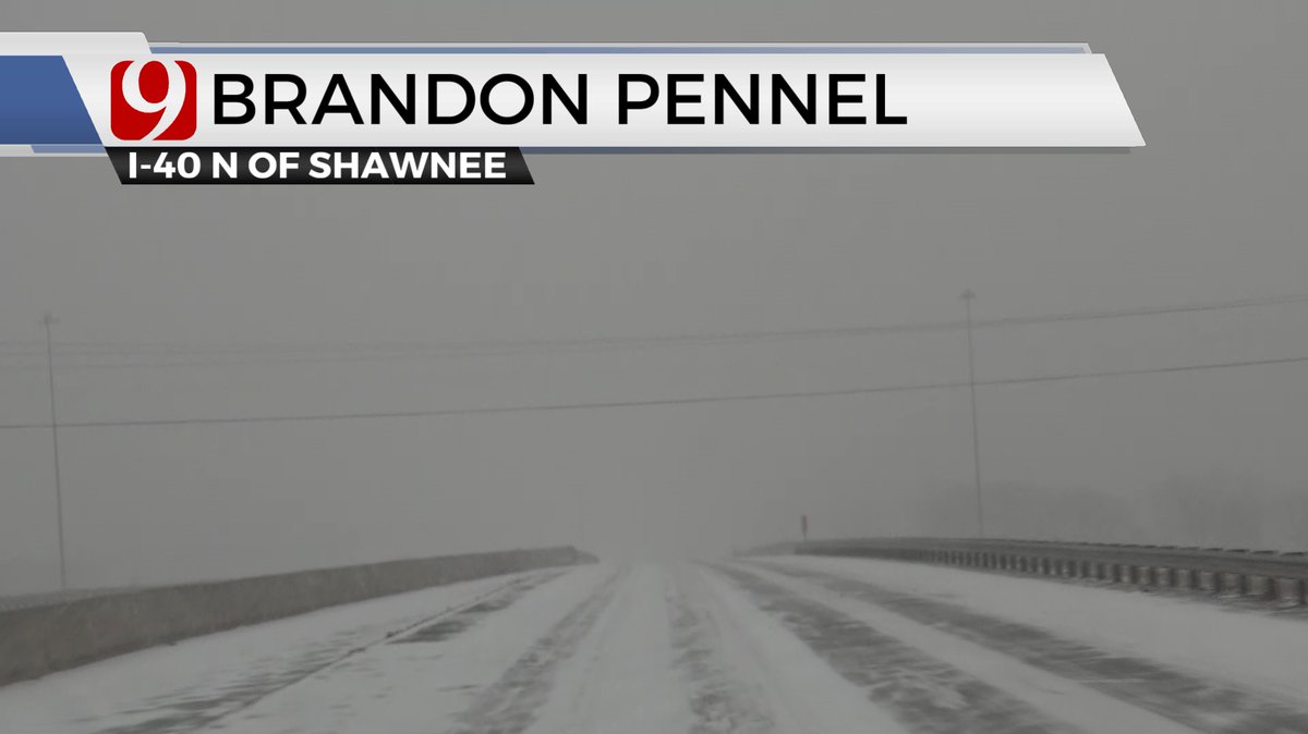 themahler's tweet photo. Good morning Shawnee!! This is I-40. Take it slow! #okwx @NEWS9 7:55 AM https://t.co/mPIdoBj7xS