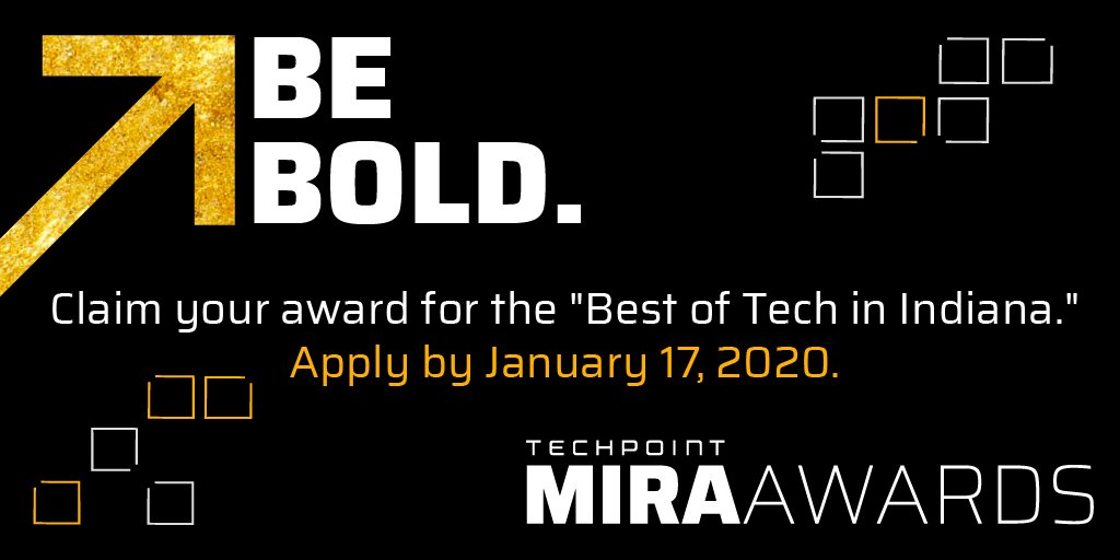 TechPointInd's tweet photo. A rainy Saturday is the perfect time to look into applying for a 2020 TechPoint Mira Award. There are categories for people, places, products and companies. Learn more -->> https://t.co/65MWP2HZmg https://t.co/jO22mDHXlm