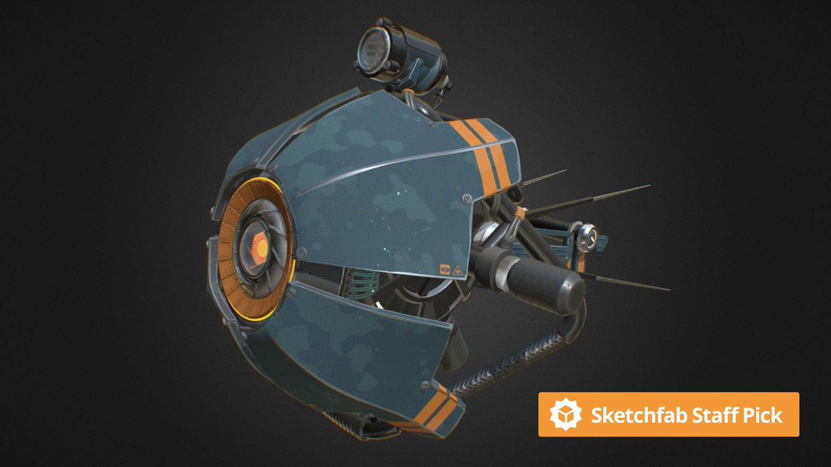 New staff pick: HL2 Scanner Drone by @solveiggames. Check it out in #3D, #AR or #VR: bit.ly/2NbqvBV #MadeWithSubstance