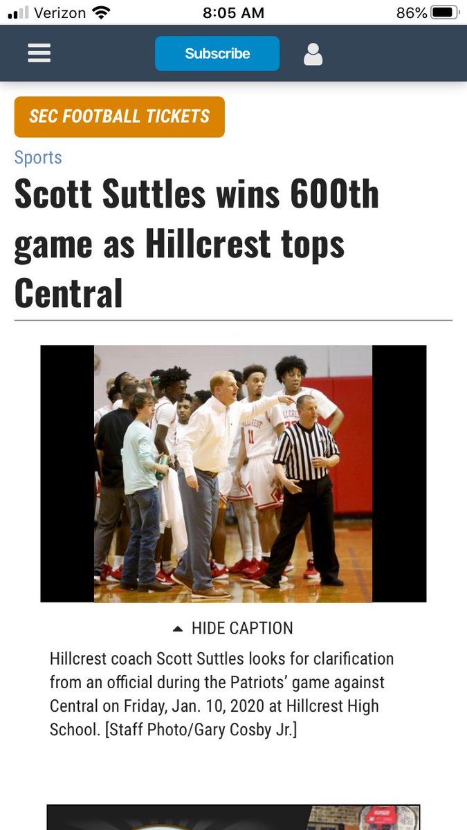 HCrestHoops's tweet photo. The Hoop Squad defeats Central 52-46. They will resume area play Tuesday at Brookwood. Big congrats to Coach Suttles on picking up career win number 600. #PatsHoops #GoPats @hillcrestpats https://t.co/LvefMfrqvT