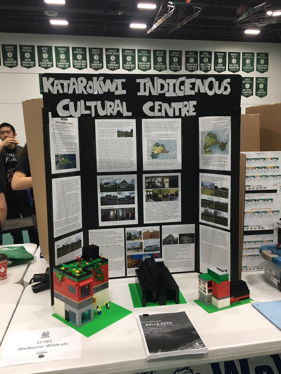rhodes_sheila's tweet photo. Project designs worked on for months for #FLL2019 @CANFIRST provincial championships at @oshawacity @ontariotech_u @durhamcollege Teamwork and #graciousprofessionalism on display https://t.co/zDvpXzHvql
