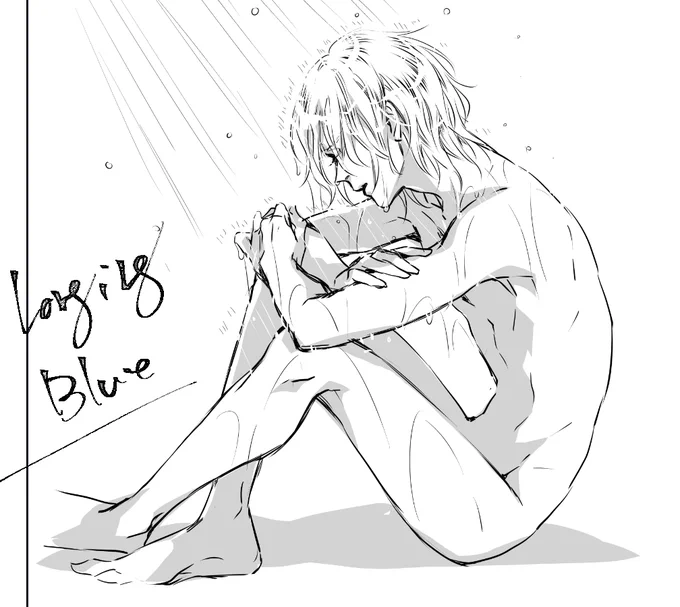 バスタブ描いたらほとんど隠れるのに、黙々と全身ペン入れしてしまった新刊原稿あっしゅくんです。せっかくなのでここに🛁 