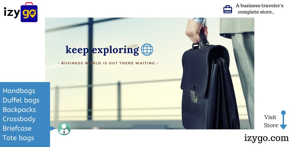 IzygoT's tweet photo. Izygo
Business traveler's complete store
Visit now :-- https://t.co/53tIJpKZ4x

#izygo
#izygotravels
#travel
#businesstravel
#businesstraveler
#travelling
#bags
#luggage https://t.co/OfgddLNbue