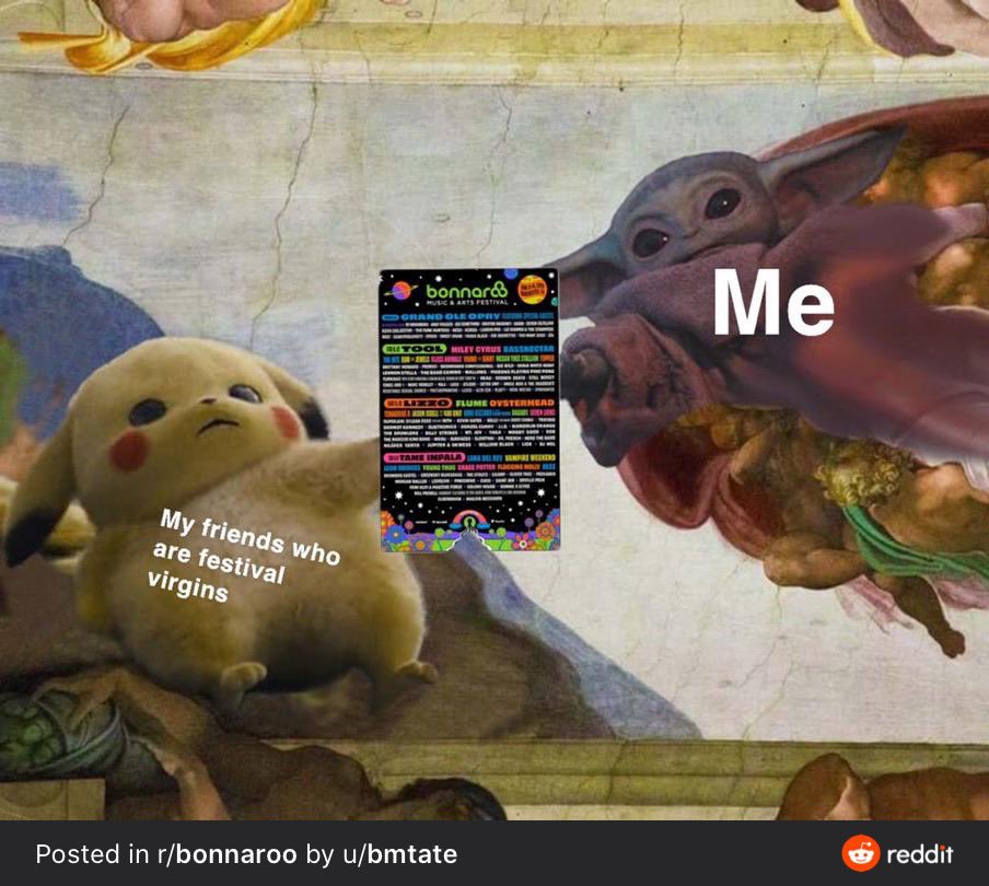 Bonnaroo's tweet photo. Anyone else bringing some newbies? Be sure to teach them THE BONNAROOVIAN CODE. Learn it here: 
https://t.co/lwci0VAPqI https://t.co/iBhMuroe1a