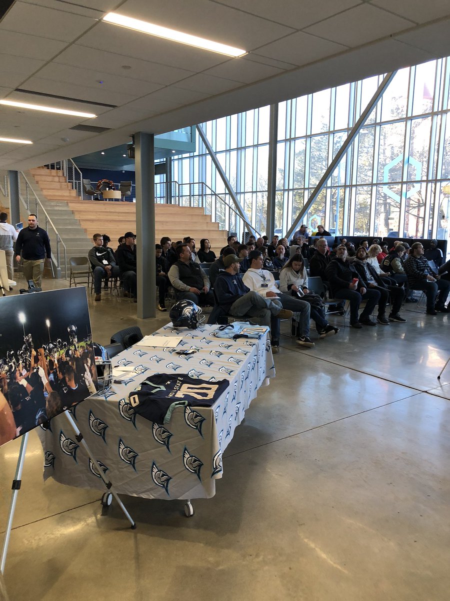 DSUFootball's tweet photo. Excited to have a huge group on campus today to check out DSU Football! #Rising https://t.co/GJN1dPKEw0