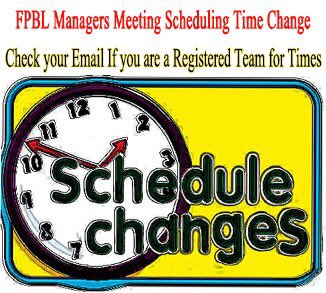 fpbl's tweet photo. We have made a minor change to our Managers Scheduling Meeting Times....Please check your email by noon today to reflect those changes. https://t.co/Mr2QAY3EZc