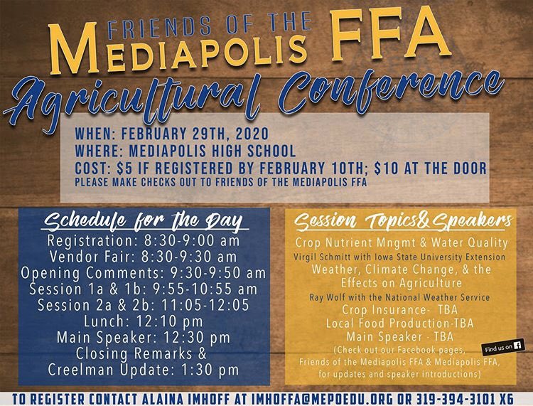 Only 49 days until winter conference! We are excited to bring you new information on how to improve your farming operation! Be sure to send in your preregistration forms by February 10th