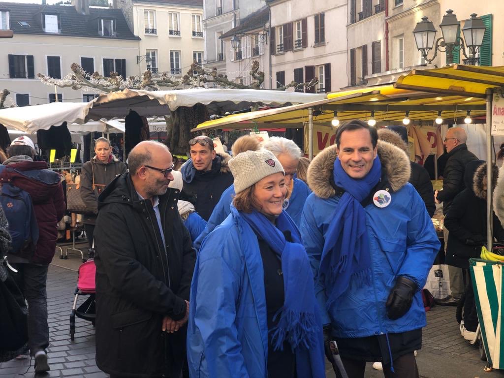 Le marché Zola était aux couleurs de @BOUDYGuillaume ce matin avec le soutien de .@christiandupuy