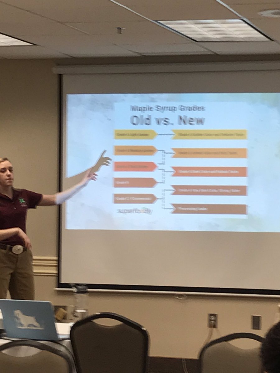 EVHecht's tweet photo. Grade your syrup! @NH4H teens are blowing me away w/ their maple syrup harvesting/production knowledge at the National #4HAgriScience Summit. https://t.co/sGSppgEXym