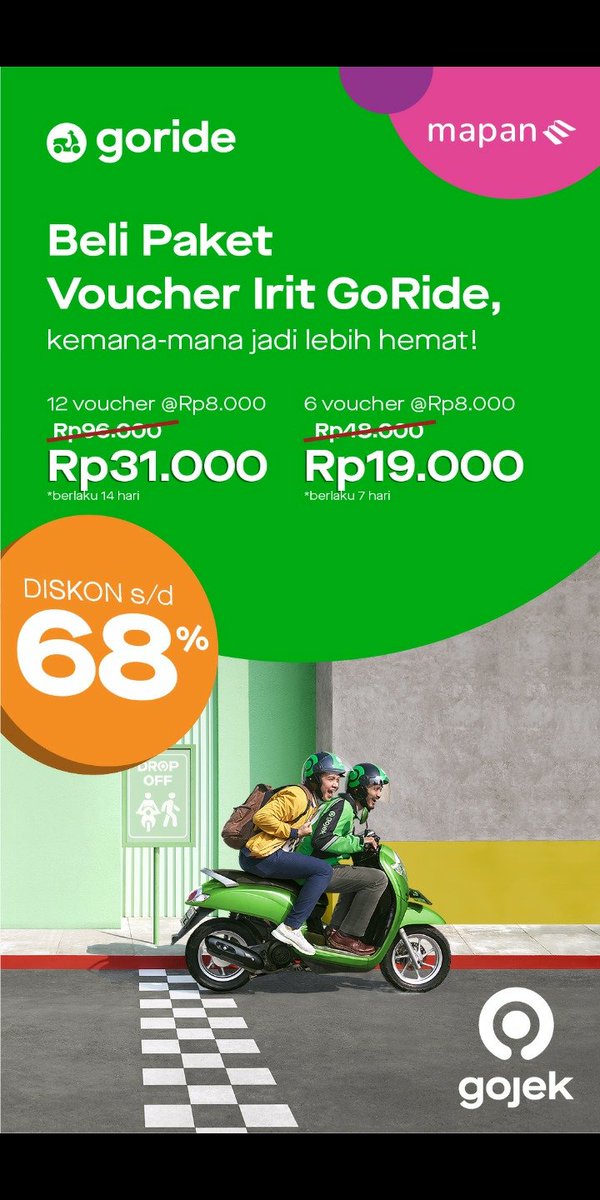 Wilarni1's tweet photo. MONDAR MANDIR KE KANTOR/SEKOLAH/KAMPUS/MAL
NAIK GOJEK AJA, MUMPUNG ADA VOUCHER PROMO NIH
Yg mau belanja irit juga bisa banget
Hubungi ya, silahkan klik link utk terhub. langsung ke saya melalui WA https://t.co/xViPRbHdxi
@WidiCahyani9 
@lelakialistipis 
#vouchergojek
#malemminggu https://t.co/Gk4ky2ogKB