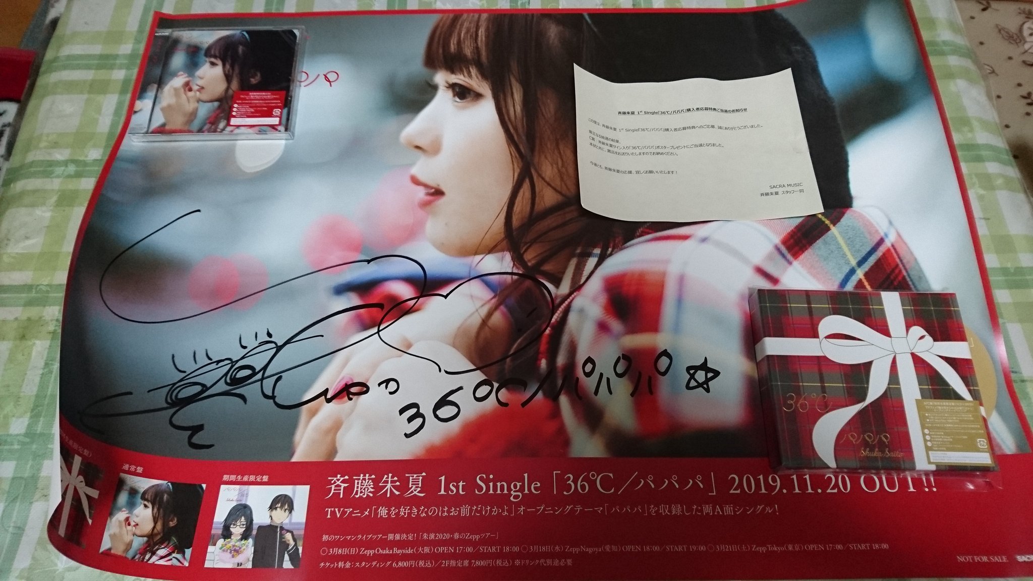 斉藤朱夏 ポスター 直筆サイン入り 斉藤朱夏 ポスター 直筆サイン入り 斉藤朱夏 サイン入りポスター