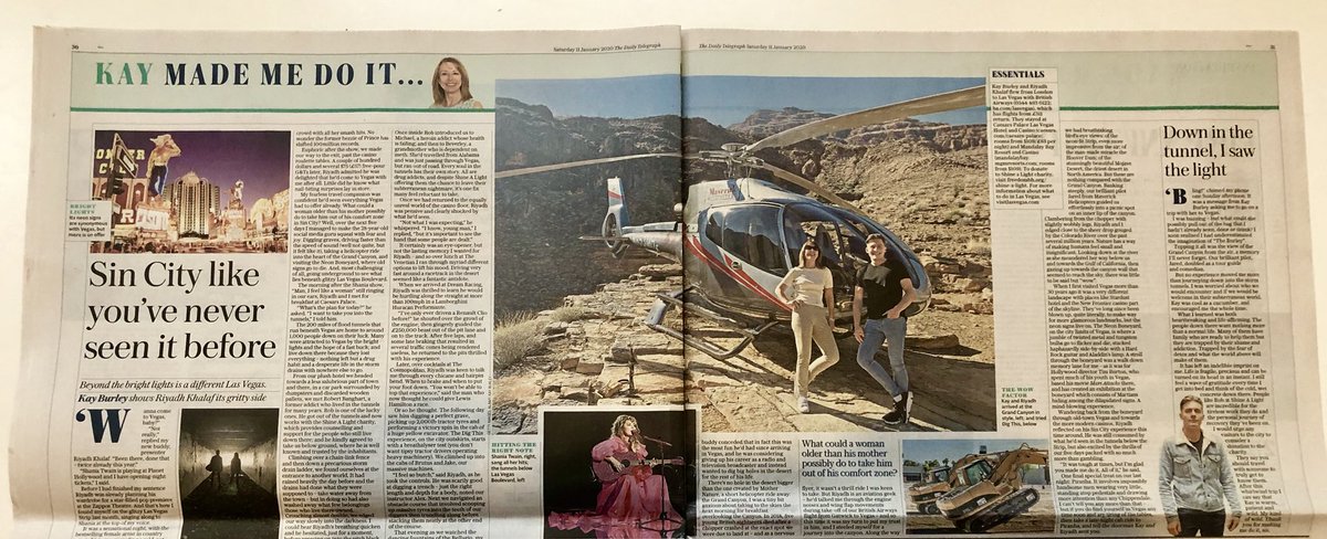 RiyadhK's tweet photo. My Vegas adventure with @KayBurley in today’s @TelegraphTravel. Driving a lambo at 200 km/h, The Grand Canyon an unexpected journey under the strip, Shania Twain’s opening night and loads more ❤️ #kaymademedoit https://t.co/nOQUJ7bmou