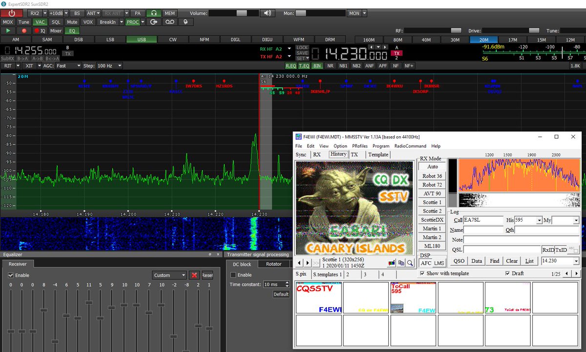 F4EWI_Thierry's tweet photo. Test de la #sstv avec le #sunsdr2pro en utilisant le câble le VB-Audio Virtual https://t.co/yILZbfKUEY