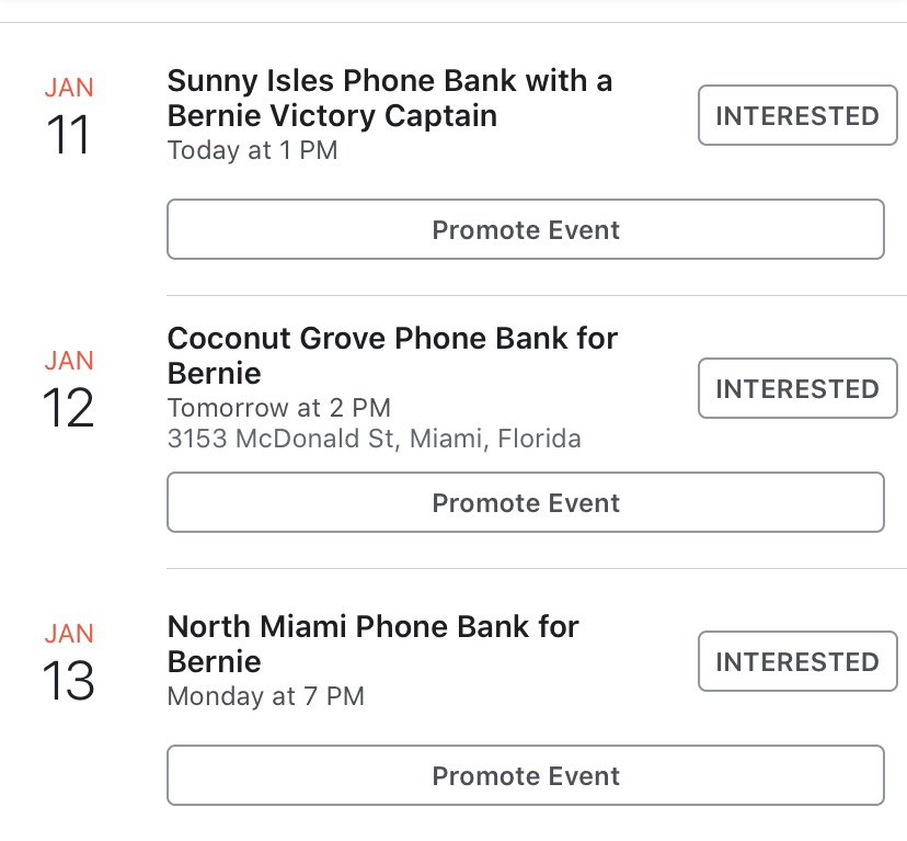FL4Bernie2020's tweet photo. Volunteer Events for Bernie around Florida this weekend. Now is the time to get involved!🤓🌍💥
#FloridaForBernie #OrganizeForBernie #Miami #Deland #SunnyIsles #CoconutGrove #Jacksonville #Milton #Ormond #Kissimmee #SatelliteBeach #Tallahassee #Rockledge #NorthMiami #DemPrimary https://t.co/MPy1XN6HLW