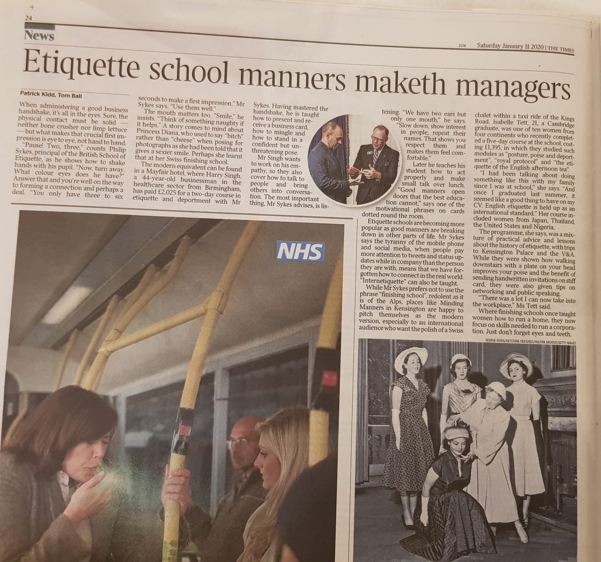 koo_jennie's tweet photo. Absolute great feature in the @thetimes today on one of our speakers Philip Sykes from the British School of Étiquette!
Come join us at our Growth Mindset Conference in April to boost you development and growth for your career.
https://t.co/tDPfiEhZZi https://t.co/Og2anWlPvR