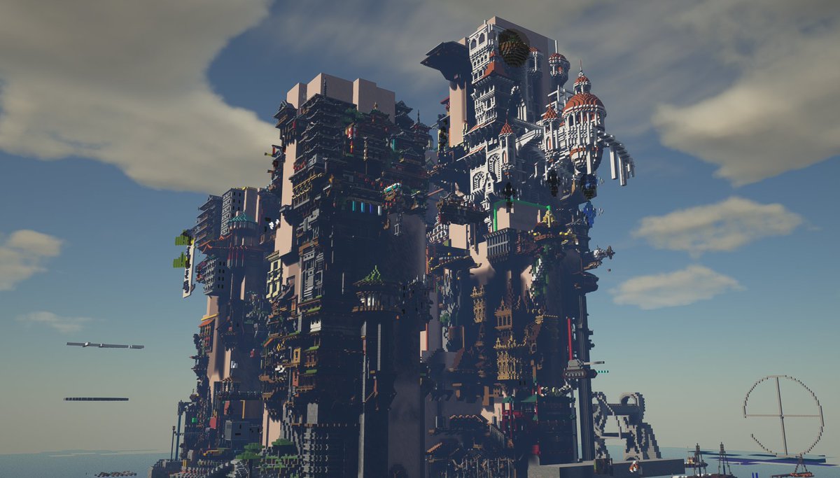 現実世界では明らかに違法 でもマイクラでは空想の限りを尽くして情報量と密度ハンパない素敵建物が作れるぜ Minecraft違法建築イベ Togetter