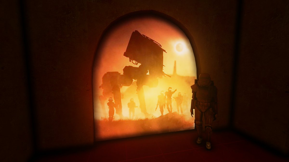 anarchyarcade's tweet photo. So I was #worldbuilding a basement and wanted an #artgallery gallery to house all the awesome artwork I look at on @Pinterest. So I threw this together yesterday, but then realized I had 3D models of most of the characters in the artwork. #artception #screenshotsaturday #indiedev https://t.co/pFV5XUc9HX