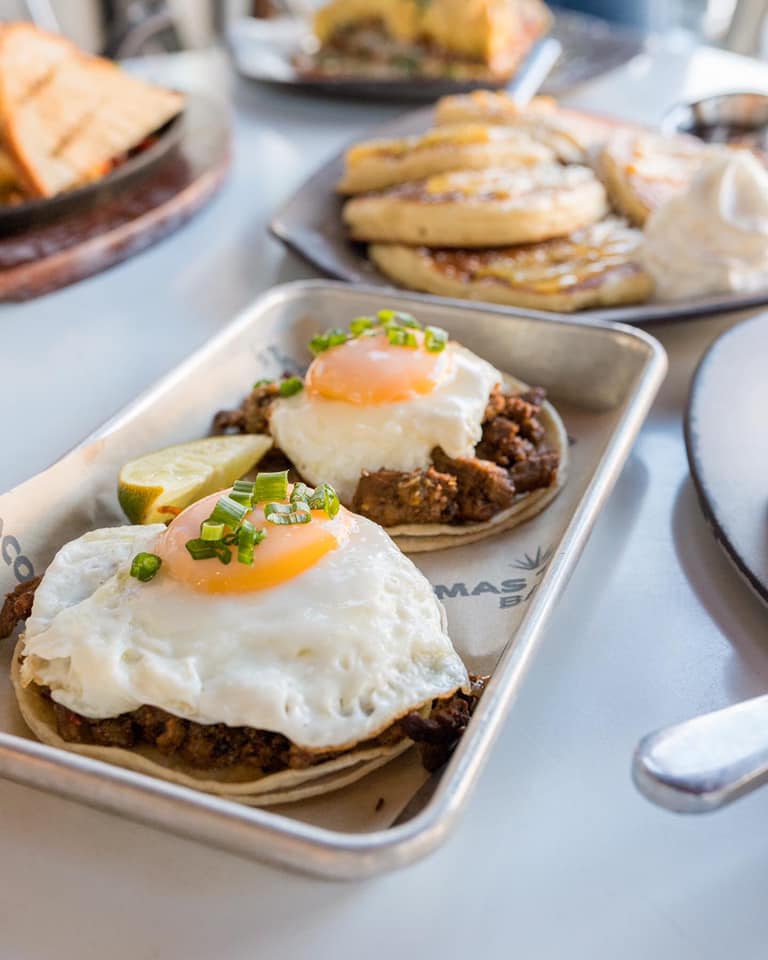 GoPalladio's tweet photo. Don't miss brunch with Mas Taco Bar every Saturday and Sunday 10am-3pm! They're serving up traditional brunch items as well as some uniquely Mas dishes every weekend! 😋 https://t.co/Yt9Bwg48Qp