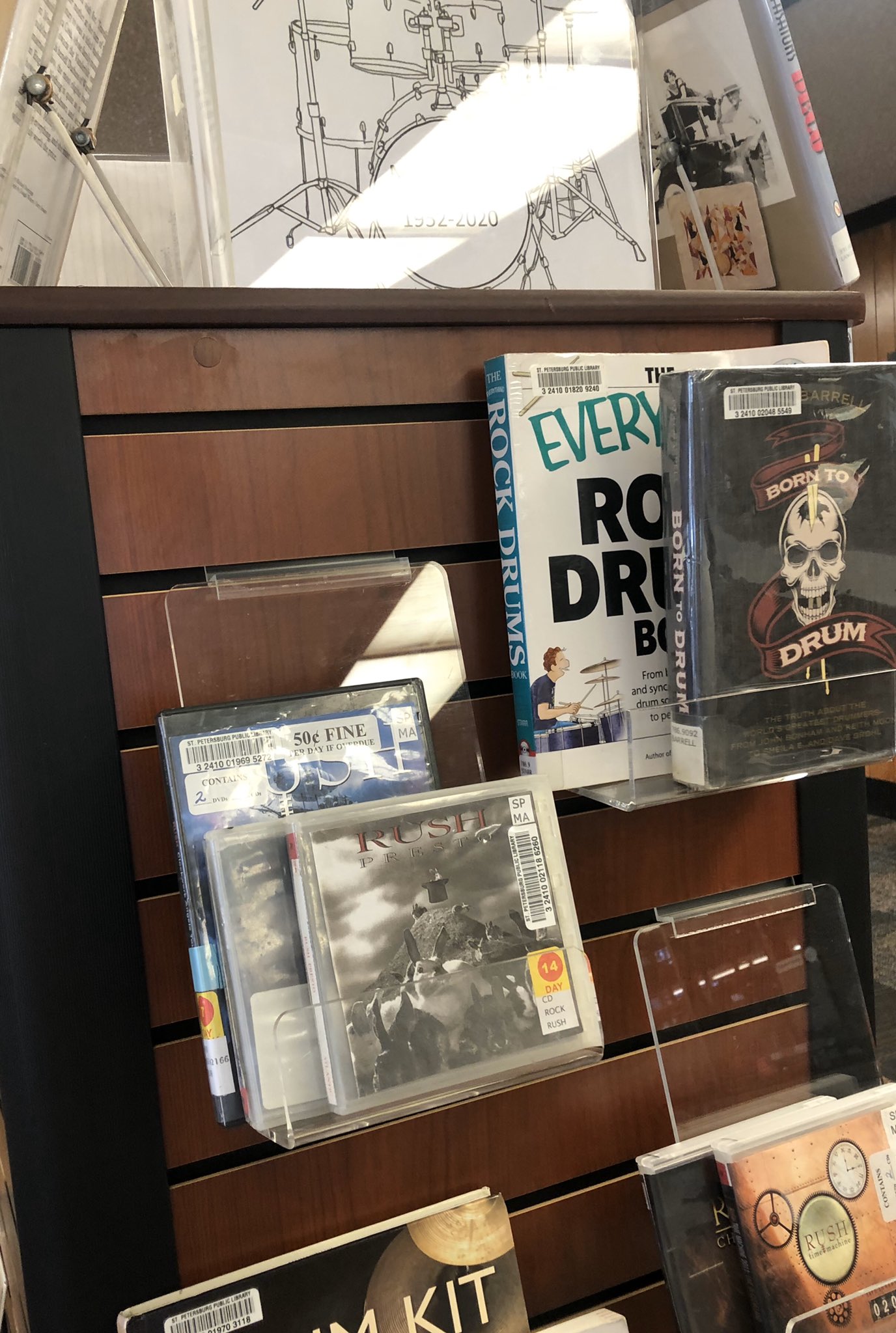 Neil Peart Memorial Book Display