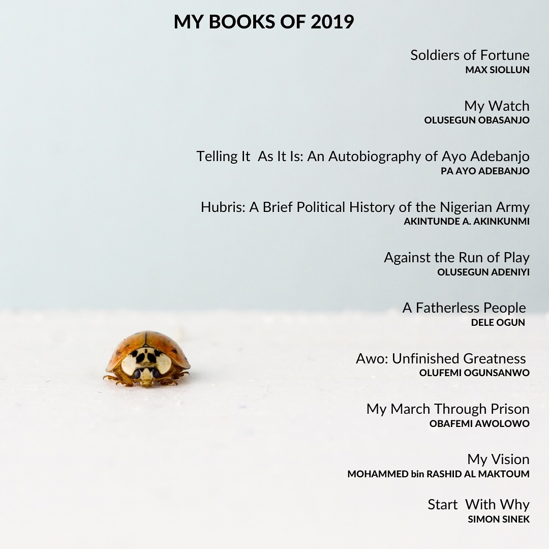 SamuelAkinnuga's tweet photo. My Books of 2019...In this series, I’ll be sharing a review of some of the books I read in 2019 and more importantly, the lessons that have stayed with me.
Interestingly, I developed a habit of...Read more at https://t.co/c4N7z3yL3G
#Booksof2019 #knowledge #SamuelAkinnuga https://t.co/898xmEqArU