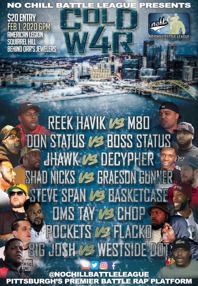 NCBL_PGH's tweet photo. Cold War 4 new date February 1st #NCBL #CEENOCHILL #CW4 #STAYTUNED https://t.co/59nQ83PotX