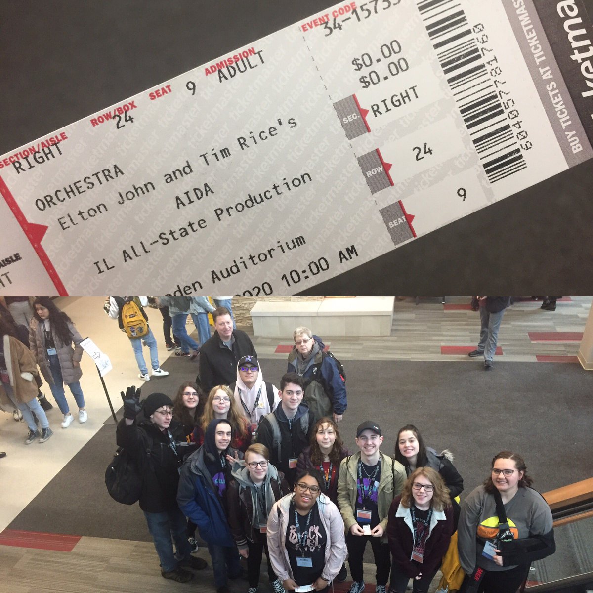 EncoreZb's tweet photo. Excited to see the All-State production of Aida! #ihstf2020 #zbatihstf20 https://t.co/uipATgDF2r
