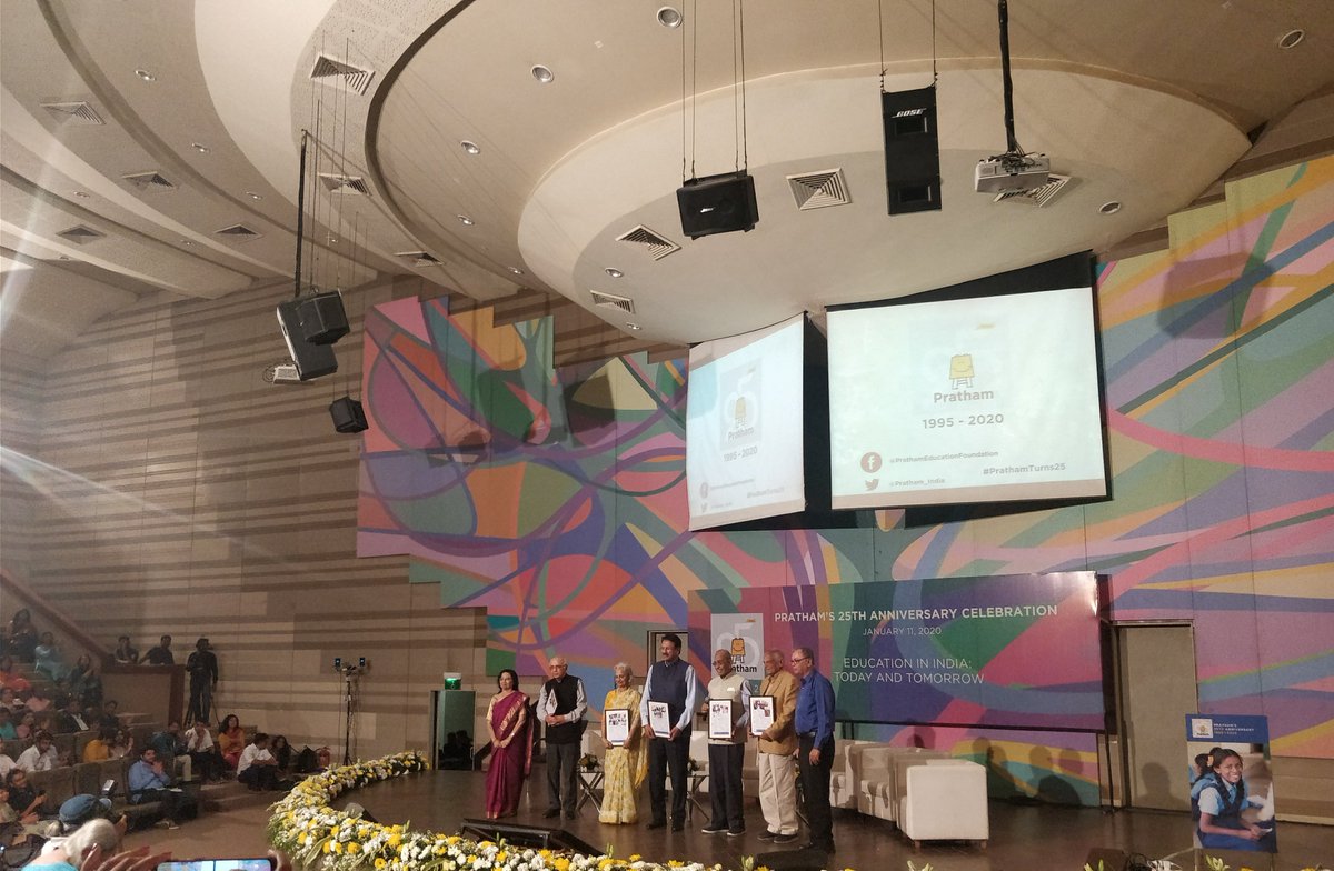 TeachForIndia's tweet photo. A lovely evening spent celebrating @Pratham_India completing 25 years of incredible work. The brilliant Nobel Laureate, #AbhijitBanerjee  was the keynote speaker followed by a panel discussion on the topic, 'Education in India: Today &amp; Tomorrow' with @shaheenmistri  as a panelist https://t.co/x17rNMF0Sc