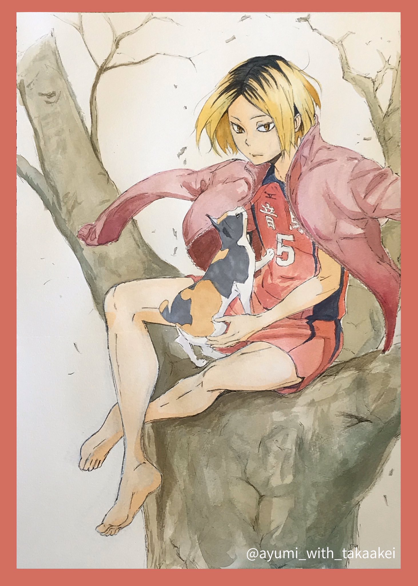 Ayumina 在 Twitter 上 研磨くん模写 ハイキュー 孤爪研磨 ハイキューイラスト アナログイラスト 模写が好き 固形水彩 Copic T Co Oeokbhecfd Twitter