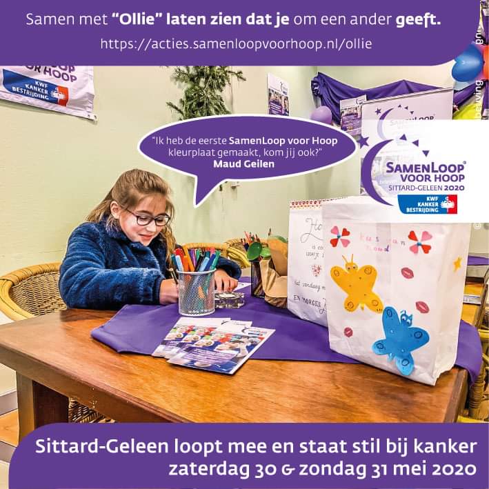 VoorHoop's tweet image. De Geleense tiener Maud Geilen kleurde vandaag de eerste SamenLoop voor Hoop kleurplaat in het HoopHuis Geleen. Je eigen kleurplaat of kaarsenzak kleuren of versieren? Binnenkort meer data via onze Facebook site.