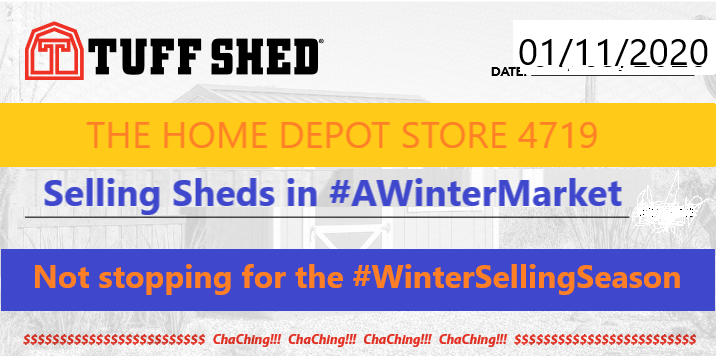 3283Allen's tweet photo. A #ChaChingCheck &amp; A BIG SHOUT-OUT 2 TEAM @4719HD &amp; @jay_sirmans A really nice 10x16 Lean-To going out the door, not stopping 4 the #WinterSellingSeason A clear path 2 the building site is all we need in #AWinterMarket #KnowledgeIsPowerHD Thank You! :>) #WeBCNU https://t.co/6ROlCfXp0n
