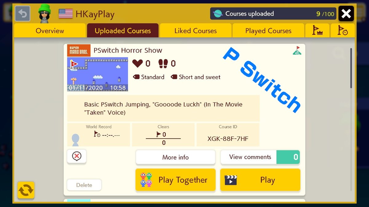 HKayPlay's tweet photo. Up For A Challenge? Play My Latest Creation! #SuperMarioMaker2 #NintendoSwitch #hkayplay #shortandsweet #pswitch #gaming #nightmare https://t.co/QvejdnTufo