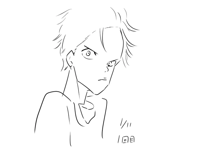 [11/366]
今日も2分で描いた。
一筆描きで試してみたらめっちゃ進みが悪かったけど、かといって代わりに普段より大きい収穫があるわけでもなかった。
明日は別の絵で描こうと思う。
#日刊ラッキーズ
#1分10回模写 