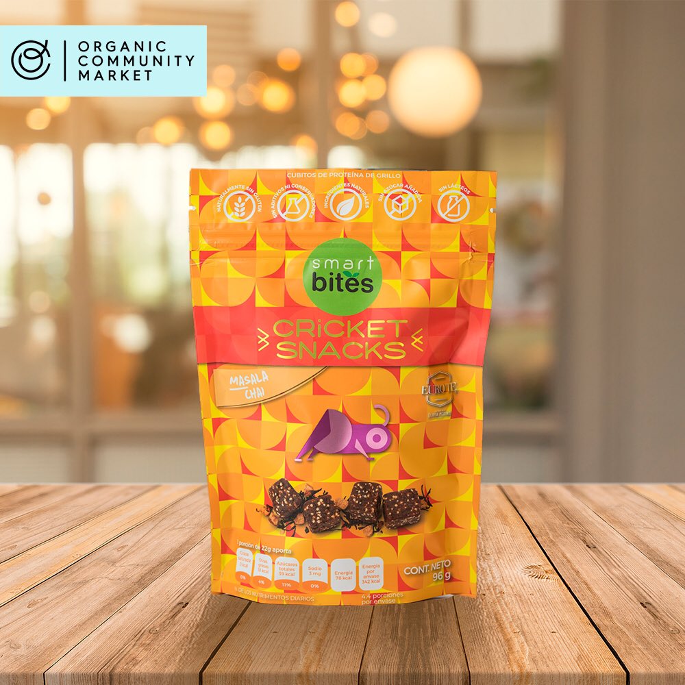 TheOCMarket's tweet photo. Smart bites crickets snacks masala chai
Sin azúcar añadida / Naturalmente sin gluten / Sin aditivos ni conservadores / Sin lácteos

Con ingredientes naturales: Dátil, Almendra, harina de grillo, amaranto té negro y masala chai.
#EligeOCMarket⁣ https://t.co/QxHwCbpAAb