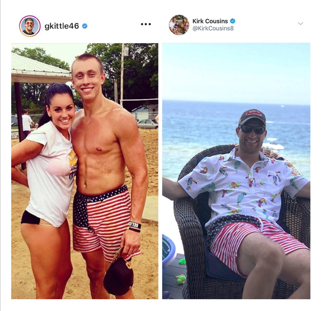 Chubbies's tweet photo. George Kittle vs. Kirk Cousins. Playoffs. Let’s freakin’ go. https://t.co/IDEk0jVZbU
