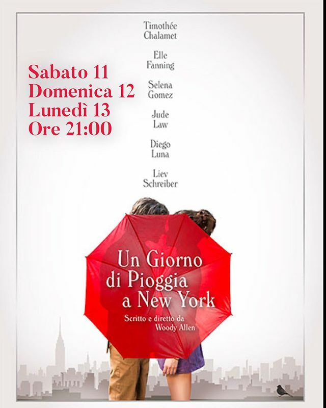 Questo weekend UN GIORNO DI PIOGGIA A NEW YORK di Woody Allen #cinema #castelnuovorangone #terredicastelli #modena #modenaedintorni #modena_dintorni #modenaprovincia #provinciadimodena #comesuperareilweekend #woodyallen #ungiornodipioggiaanewyork