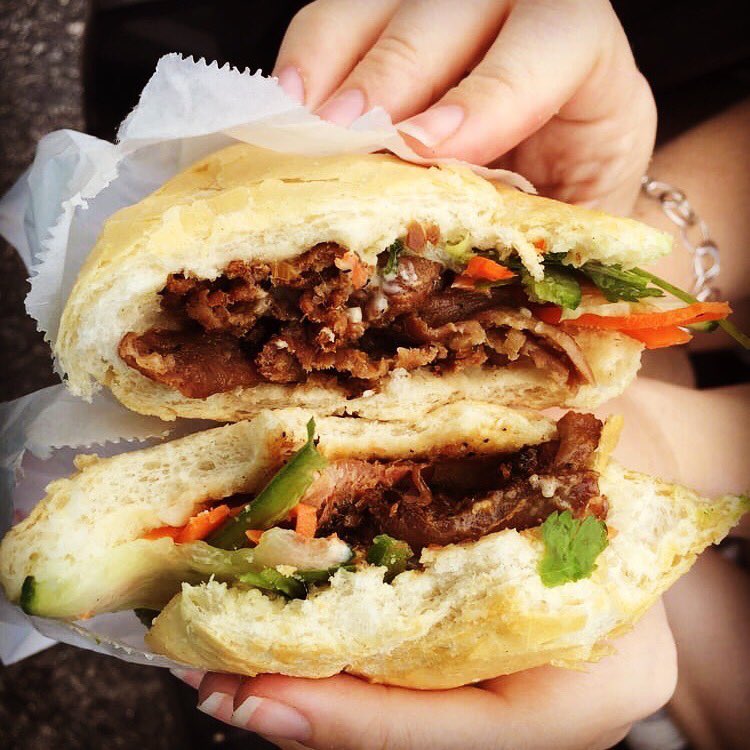 Grilled Pork Banh Mi on a freshly baked crispy and flaky baguette.
We are open tomorrow Sunday 1/12
1300 Buck Jones Rd..
11am-4pm or until sold out

#banhmi #raleighnc #carync #wraloutandabout #raleighfoodie #raleighfoodies