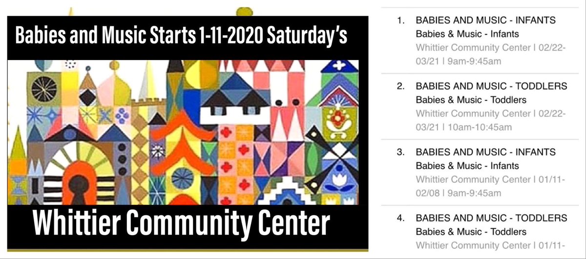 MariaMa40563270's tweet photo. Looking for fun things to do with your kids! Visit my friend at Babies 👶 and Music 🎼 at Whittier community center. Fun and safe place for kid’s... #safeplaceforkids #loveit #babygirl #babyboy #babyandmusic  @ Whittier Community Resource Cente https://t.co/ARxSYwb34u