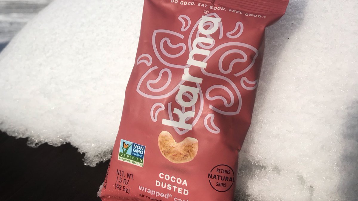KarmaNuts's tweet photo. Go nuts for cocoa dusted Karma cashews! https://t.co/ogFYNxUHBz #karmanuts #cocoadusted #wrappedcashews https://t.co/5siWbIBpQk