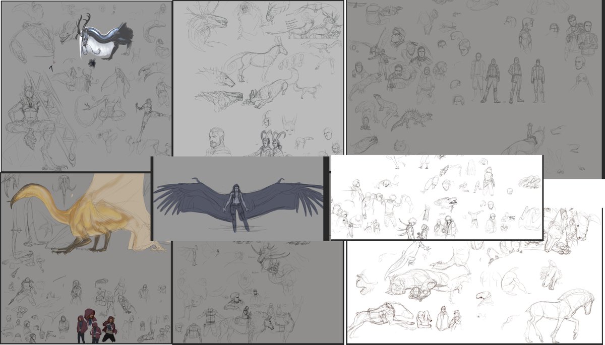 I really do have so many files that are just..... this... layers and layers of it. It's about 75% my own stories and 20% fanart and maybe 5% misc

(gonna post these high res to Patreon ?) 