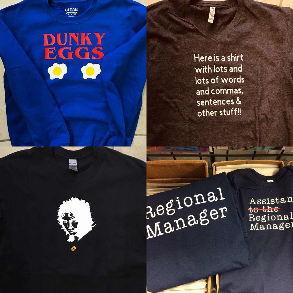 Some custom tees we did over the holidays. Need a custom shirt? We print one offs and bulk! Feel free to contact us for details....  custom 👕