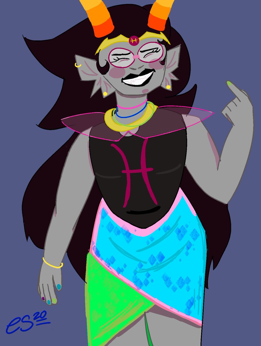 canneds0up's tweet photo. Last day of #HSAGIRLS Ending it with #Feferi ♓ Her pose was inspired by her latest Pesterquest dialogue. 
"You wanted to come visit M---E?? 38)" @HSappreciators https://t.co/ja695Vcpm5