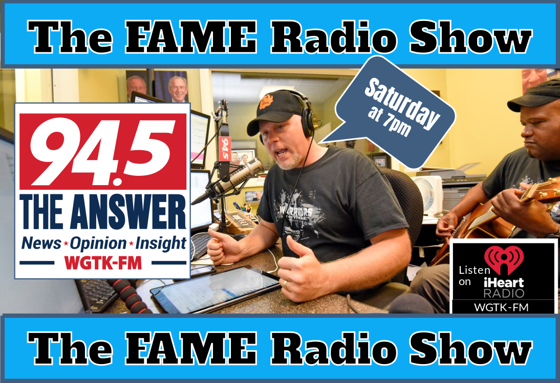 justinraywill's tweet photo. Tonight 7pm, The FAME Radio Show 94.5FM, talking with CEO Wounded Warrior Program Dr. David Godbold, Zac Kellum, Brad Keaton , https://t.co/EXwpjZfPR5 HOST OF THE NEW TV SERIES @thesong_tgl 
@itsJDew #FanTheFame @MarshallTucker  at 7:50pm. iHeartRadio"WGTK-FM" #halloffame #fame https://t.co/odqF1ExNSC